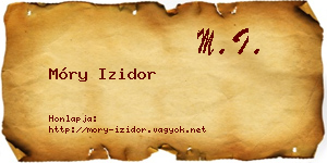 Móry Izidor névjegykártya